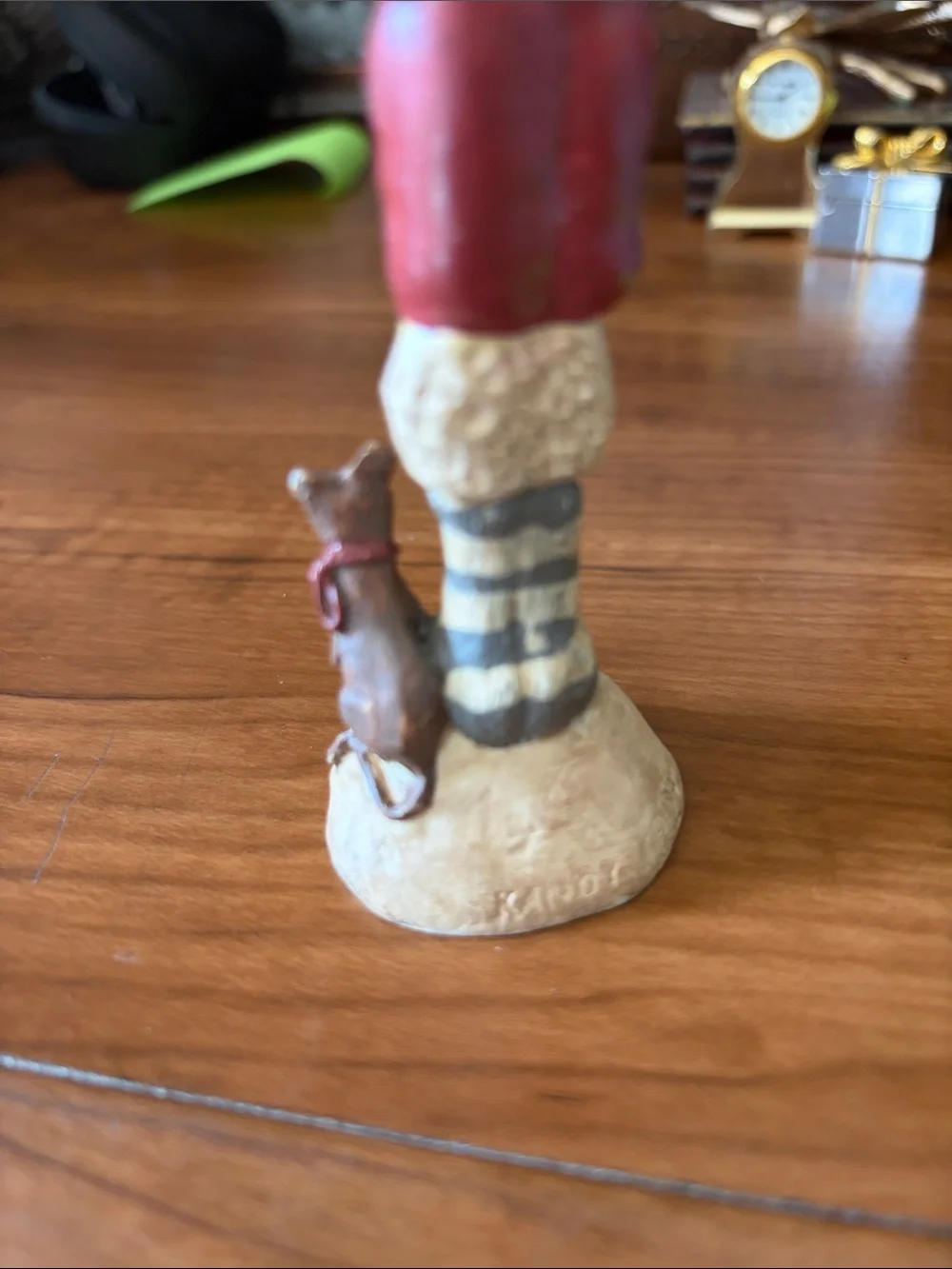 Kandy folk art Santa kitty cat figurine signed 1992